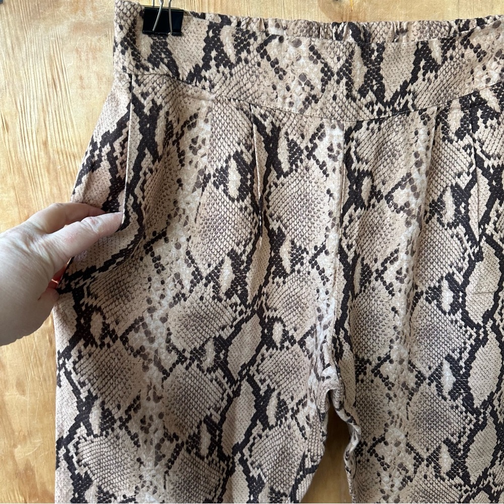 Enza Costa Snake Print Python Linen Pull On Light… - image 8